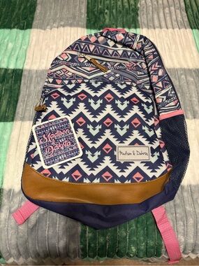 Madison & Dakota Colorful Backpack With Faux Leather Accents